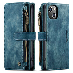 Coque Portefeuille Livre Cuir Etui Clapet H28 pour Apple iPhone 14 Bleu