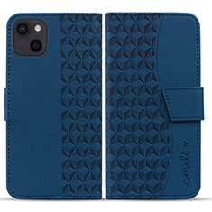 Coque Portefeuille Livre Cuir Etui Clapet HF1 pour Apple iPhone 14 Bleu