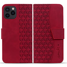 Coque Portefeuille Livre Cuir Etui Clapet HF1 pour Apple iPhone 14 Pro Rouge