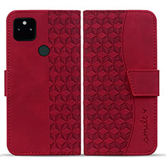 Coque Portefeuille Livre Cuir Etui Clapet HF1 pour Google Pixel 5a 5G Rouge