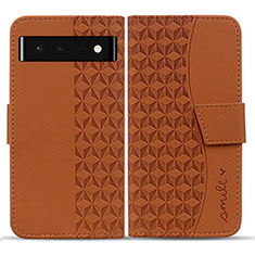 Coque Portefeuille Livre Cuir Etui Clapet HF1 pour Google Pixel 6 5G Marron