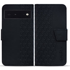 Coque Portefeuille Livre Cuir Etui Clapet HF1 pour Google Pixel 6a 5G Noir