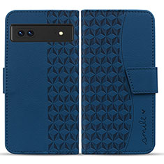 Coque Portefeuille Livre Cuir Etui Clapet HF1 pour Google Pixel 7 5G Bleu