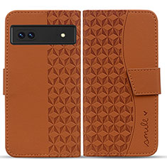 Coque Portefeuille Livre Cuir Etui Clapet HF1 pour Google Pixel 7 5G Marron