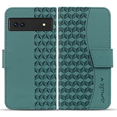 Coque Portefeuille Livre Cuir Etui Clapet HF1 pour Google Pixel 7 5G Vert