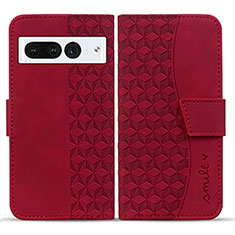 Coque Portefeuille Livre Cuir Etui Clapet HF1 pour Google Pixel 7 Pro 5G Rouge