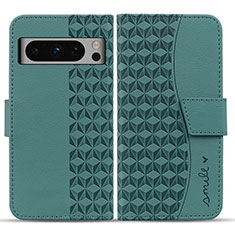 Coque Portefeuille Livre Cuir Etui Clapet HF1 pour Google Pixel 8 Pro 5G Vert