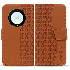 Coque Portefeuille Livre Cuir Etui Clapet HF1 pour Huawei Mate 60 Pro Marron