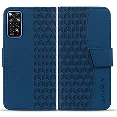 Coque Portefeuille Livre Cuir Etui Clapet HF1 pour Xiaomi Redmi Note 11 Pro 4G Bleu