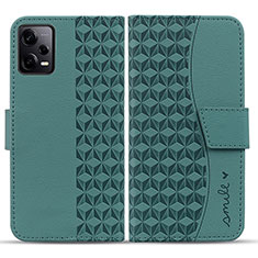 Coque Portefeuille Livre Cuir Etui Clapet HF1 pour Xiaomi Redmi Note 12 Pro+ Plus 5G Vert