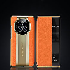 Coque Portefeuille Livre Cuir Etui Clapet JB2 pour Huawei Mate 50 Orange