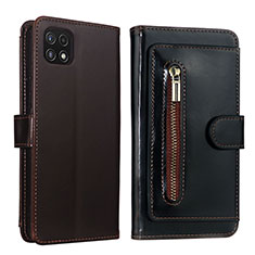 Coque Portefeuille Livre Cuir Etui Clapet JDK pour Samsung Galaxy A22 5G Marron