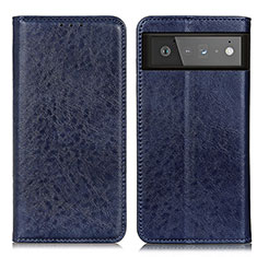 Coque Portefeuille Livre Cuir Etui Clapet K01Z pour Google Pixel 6 5G Bleu