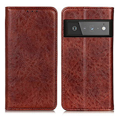 Coque Portefeuille Livre Cuir Etui Clapet K01Z pour Google Pixel 6 Pro 5G Marron