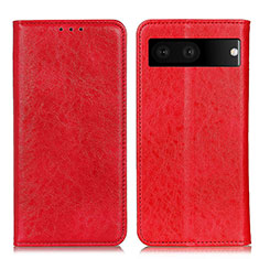 Coque Portefeuille Livre Cuir Etui Clapet K01Z pour Google Pixel 7 5G Rouge