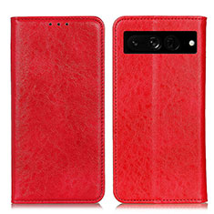 Coque Portefeuille Livre Cuir Etui Clapet K01Z pour Google Pixel 7 Pro 5G Rouge