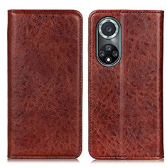 Coque Portefeuille Livre Cuir Etui Clapet K01Z pour Huawei Honor 50 Pro 5G Marron