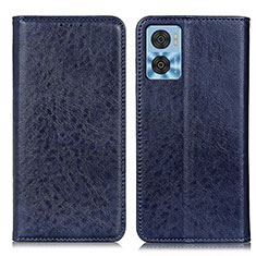 Coque Portefeuille Livre Cuir Etui Clapet K01Z pour Motorola Moto E22 Bleu