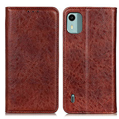 Coque Portefeuille Livre Cuir Etui Clapet K01Z pour Nokia C12 Marron