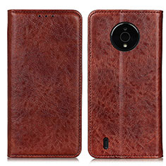 Coque Portefeuille Livre Cuir Etui Clapet K01Z pour Nokia C200 Marron