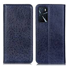 Coque Portefeuille Livre Cuir Etui Clapet K01Z pour Oppo A16 Bleu