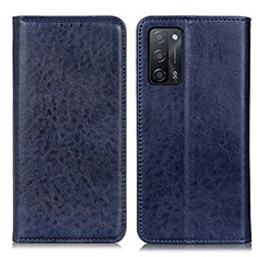 Coque Portefeuille Livre Cuir Etui Clapet K01Z pour Oppo A53s 5G Bleu