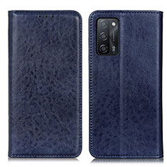 Coque Portefeuille Livre Cuir Etui Clapet K01Z pour Oppo A55 5G Bleu