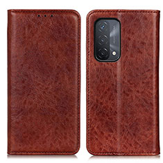 Coque Portefeuille Livre Cuir Etui Clapet K01Z pour Oppo A74 5G Marron