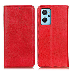 Coque Portefeuille Livre Cuir Etui Clapet K01Z pour Oppo A96 4G Rouge