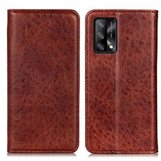 Coque Portefeuille Livre Cuir Etui Clapet K01Z pour Oppo F19 Marron