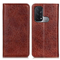 Coque Portefeuille Livre Cuir Etui Clapet K01Z pour Oppo Reno5 A Marron