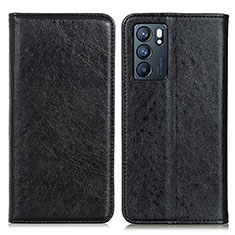 Coque Portefeuille Livre Cuir Etui Clapet K01Z pour Oppo Reno6 5G Noir