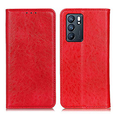 Coque Portefeuille Livre Cuir Etui Clapet K01Z pour Oppo Reno6 5G Rouge