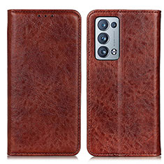 Coque Portefeuille Livre Cuir Etui Clapet K01Z pour Oppo Reno6 Pro 5G Marron