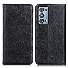 Coque Portefeuille Livre Cuir Etui Clapet K01Z pour Oppo Reno6 Pro 5G Noir