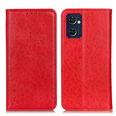 Coque Portefeuille Livre Cuir Etui Clapet K01Z pour Oppo Reno7 5G Rouge