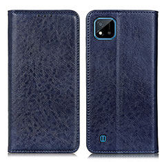 Coque Portefeuille Livre Cuir Etui Clapet K01Z pour Realme C11 (2021) Bleu