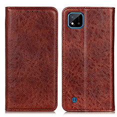 Coque Portefeuille Livre Cuir Etui Clapet K01Z pour Realme C11 (2021) Marron