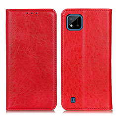 Coque Portefeuille Livre Cuir Etui Clapet K01Z pour Realme C20 Rouge