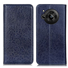 Coque Portefeuille Livre Cuir Etui Clapet K01Z pour Sharp Aquos R7s Bleu