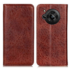 Coque Portefeuille Livre Cuir Etui Clapet K01Z pour Sharp Aquos R7s Marron