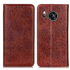 Coque Portefeuille Livre Cuir Etui Clapet K01Z pour Sharp Aquos Sense8 Marron