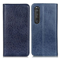 Coque Portefeuille Livre Cuir Etui Clapet K01Z pour Sony Xperia 1 III Bleu