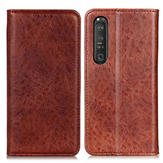 Coque Portefeuille Livre Cuir Etui Clapet K01Z pour Sony Xperia 1 III Marron