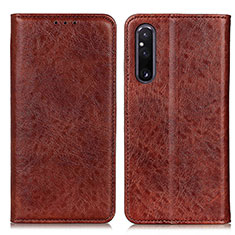 Coque Portefeuille Livre Cuir Etui Clapet K01Z pour Sony Xperia 1 V Marron