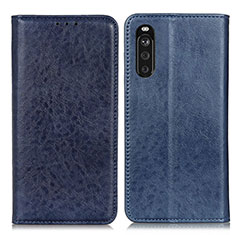 Coque Portefeuille Livre Cuir Etui Clapet K01Z pour Sony Xperia 10 III SOG04 Bleu