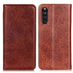 Coque Portefeuille Livre Cuir Etui Clapet K01Z pour Sony Xperia 10 III SOG04 Marron