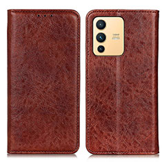 Coque Portefeuille Livre Cuir Etui Clapet K01Z pour Vivo V23 5G Marron