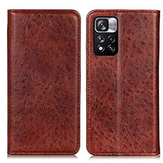 Coque Portefeuille Livre Cuir Etui Clapet K01Z pour Xiaomi Mi 11i 5G (2022) Marron