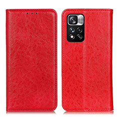 Coque Portefeuille Livre Cuir Etui Clapet K01Z pour Xiaomi Mi 11i 5G (2022) Rouge